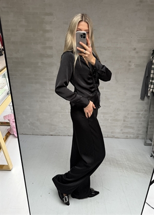 Christy heavy sateen bedaz skjorte Sort Neo Noir 